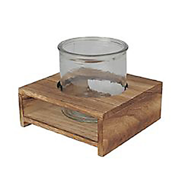 BASE DE MADERA CON VASO