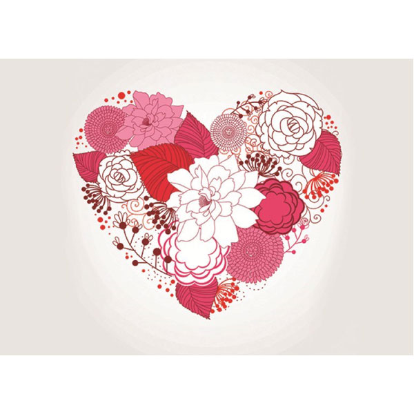 TARJETA CORAZON FLORAL