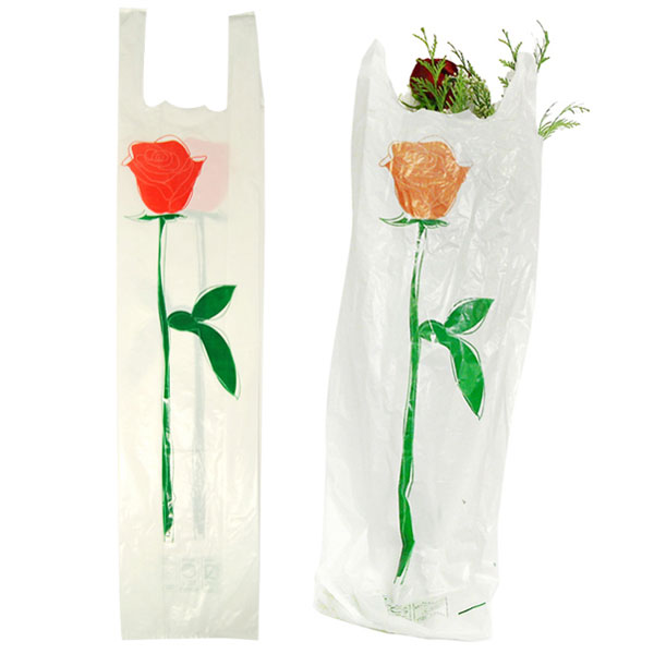 100 BOLSAS TIPO/CAMISETA/TRANSPORTE FLOR 30x19x90